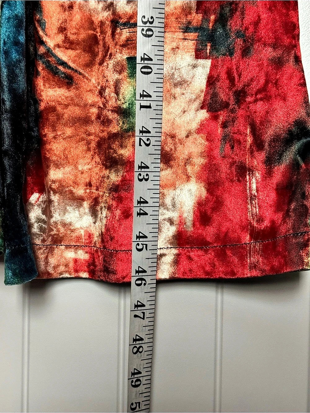 Rendoll Santana Velvet Trousers Abstract Red & Black Flare Pants US 6 Excellent - Picture 8 of 15